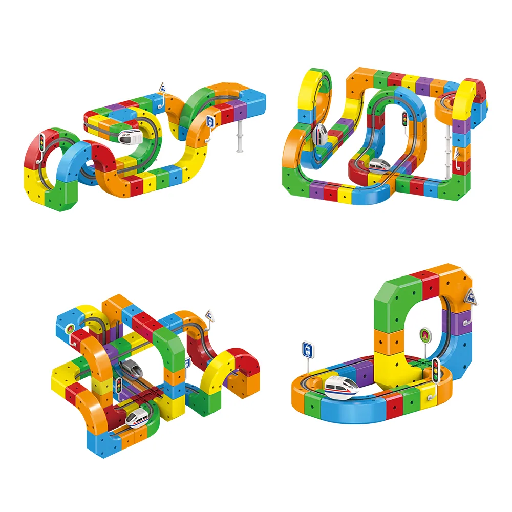 DIY Assembly 3D Building Block Track Car 81pcs view 2